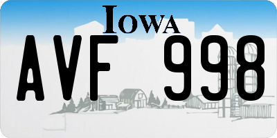 IA license plate AVF998