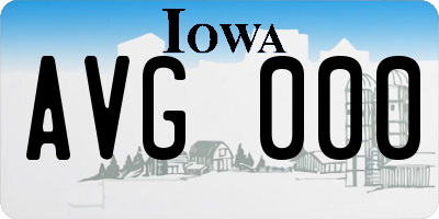 IA license plate AVG000