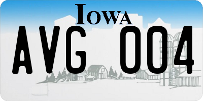 IA license plate AVG004