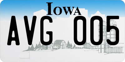 IA license plate AVG005