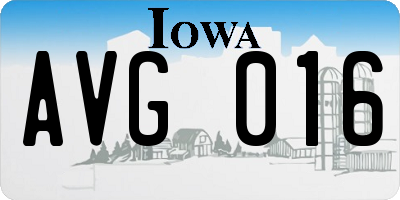 IA license plate AVG016