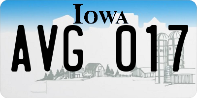 IA license plate AVG017