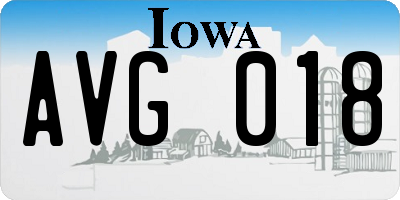 IA license plate AVG018