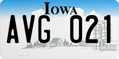 IA license plate AVG021