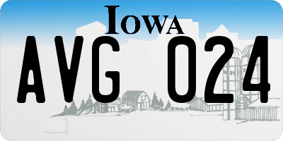IA license plate AVG024
