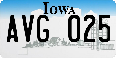 IA license plate AVG025