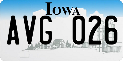 IA license plate AVG026
