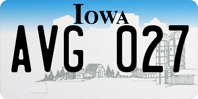 IA license plate AVG027