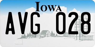 IA license plate AVG028