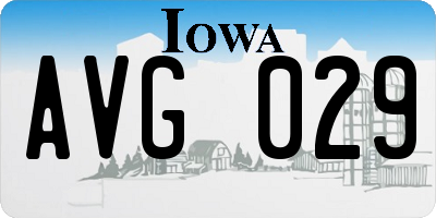 IA license plate AVG029