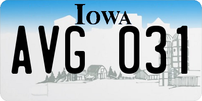 IA license plate AVG031