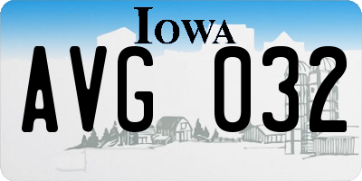 IA license plate AVG032