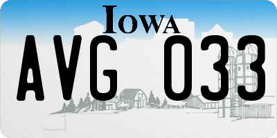 IA license plate AVG033