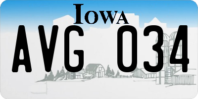 IA license plate AVG034
