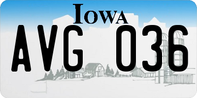 IA license plate AVG036