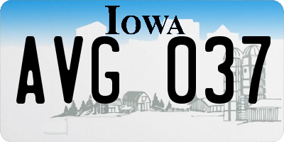 IA license plate AVG037