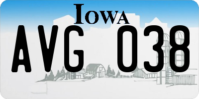 IA license plate AVG038