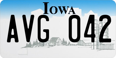 IA license plate AVG042