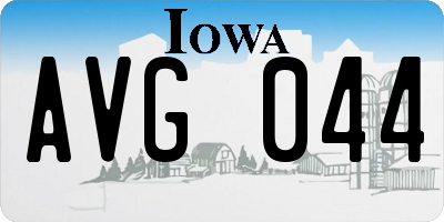 IA license plate AVG044
