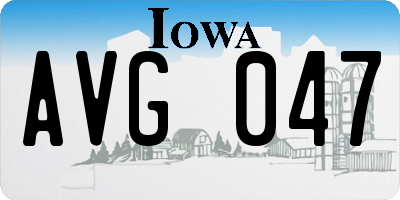 IA license plate AVG047