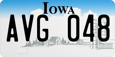 IA license plate AVG048