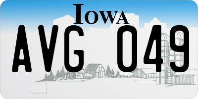 IA license plate AVG049