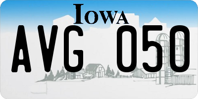 IA license plate AVG050
