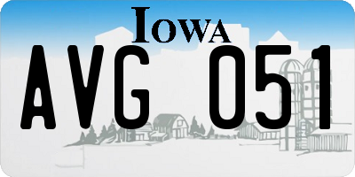 IA license plate AVG051