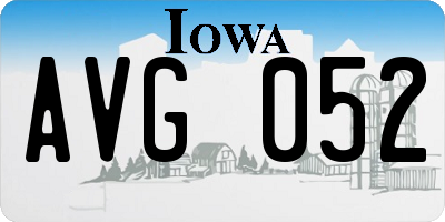 IA license plate AVG052