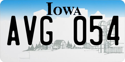 IA license plate AVG054