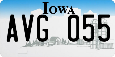 IA license plate AVG055