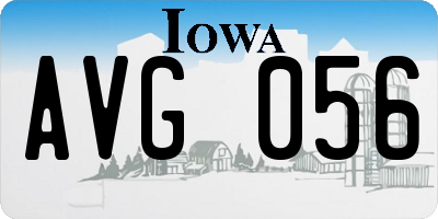 IA license plate AVG056