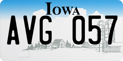 IA license plate AVG057