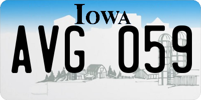 IA license plate AVG059