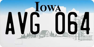 IA license plate AVG064
