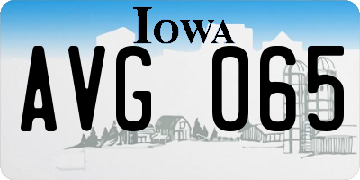 IA license plate AVG065