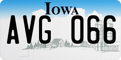 IA license plate AVG066