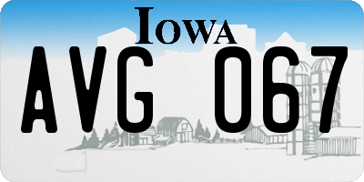 IA license plate AVG067