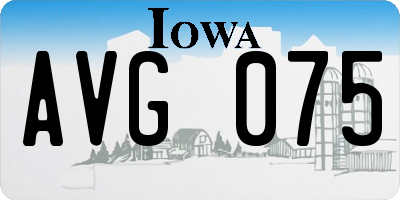 IA license plate AVG075