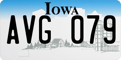 IA license plate AVG079