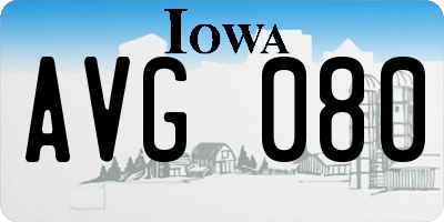 IA license plate AVG080