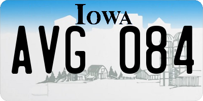 IA license plate AVG084