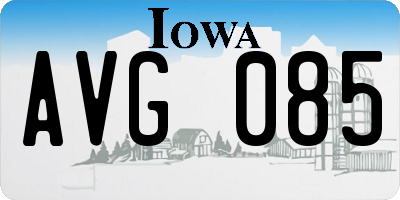 IA license plate AVG085