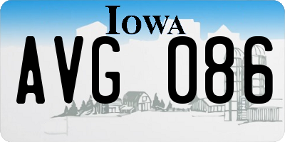 IA license plate AVG086