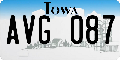 IA license plate AVG087