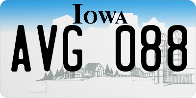 IA license plate AVG088