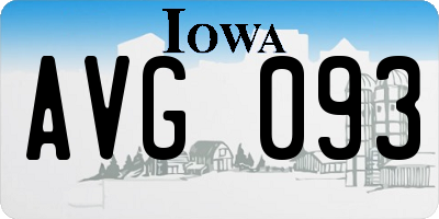 IA license plate AVG093