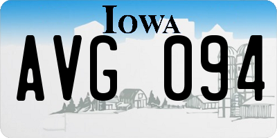 IA license plate AVG094