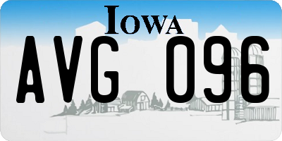 IA license plate AVG096