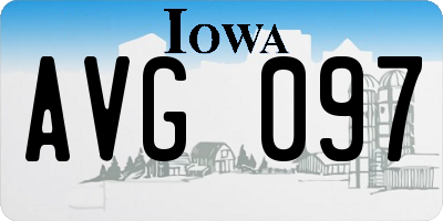 IA license plate AVG097